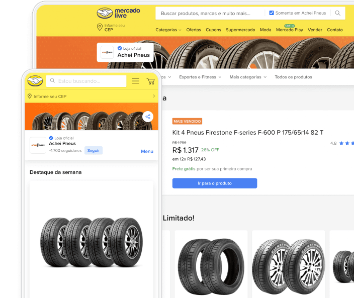 Banner com um print do site mercado livre